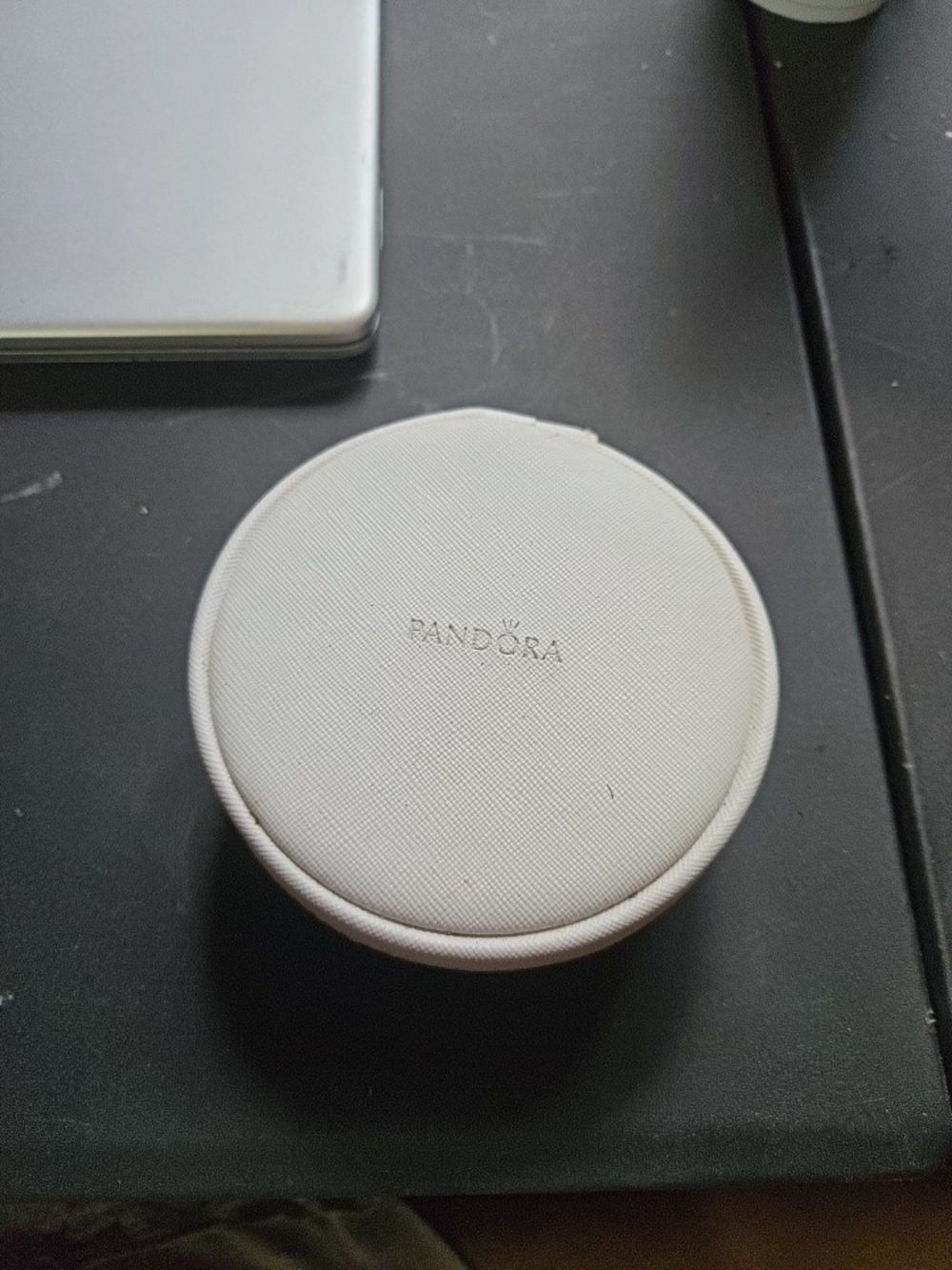 PANDORA Round Jewelry Travel Case in Light Gray